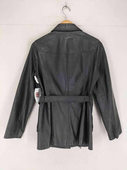 コムサイズム COMME CA ISM pig leather ピッグレザー比翼ステンカラーコート レディース
