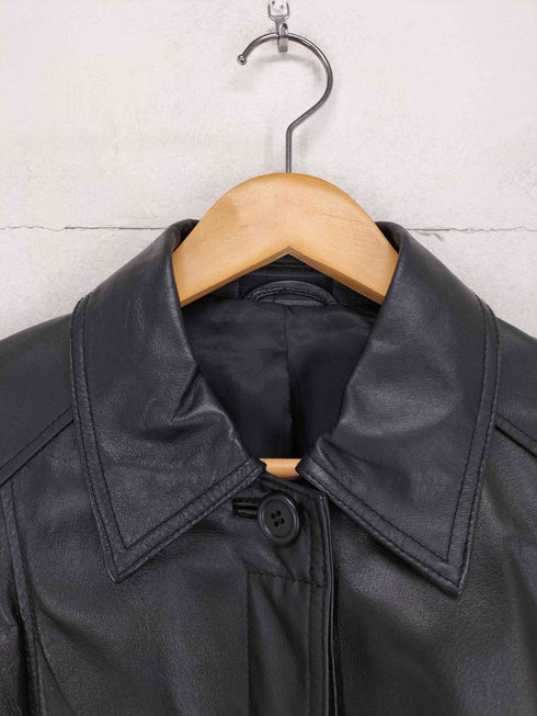 コムサイズム COMME CA ISM pig leather ピッグレザー比翼ステンカラーコート レディース