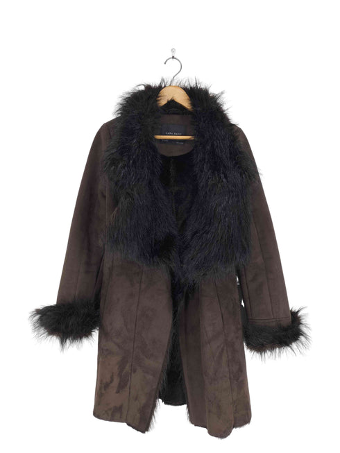 ザラ ZARA 襟ファーフェイクムートンジャケット レディース S