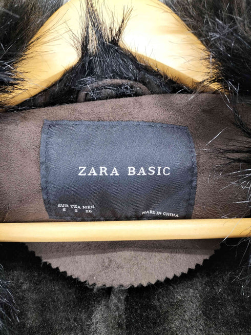 ザラ ZARA 襟ファーフェイクムートンジャケット レディース S