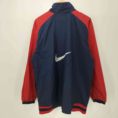 ナイキ NIKE 90s 銀タグ スウッシュ刺繍 バイカラー ラグラン ナイロンジップアップジャケット メンズ import:XL
