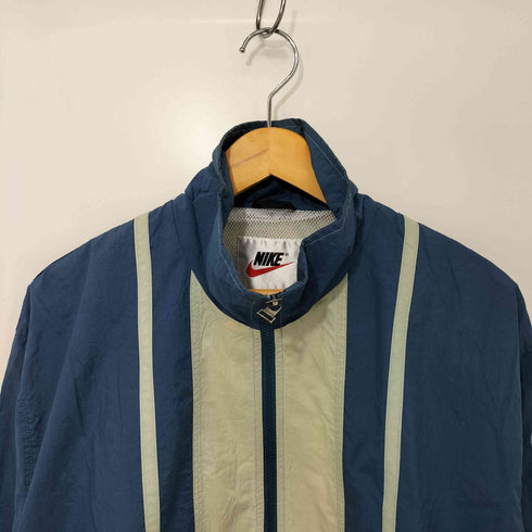 ナイキ NIKE 90s 銀タグ バイカラー ナイロンジップアップジャケット メンズ import:M