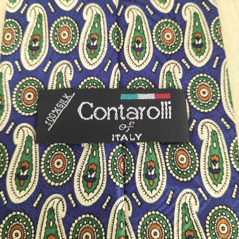 CONTAROLLI MADE IN ITALY ペイズリー柄シルクネクタイ メンズ