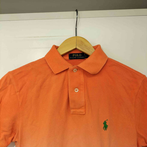 ポロラルフローレン POLO RALPH LAUREN ポニー刺繍 オレンジ グラデーション 鹿の子 ポロシャツ メンズ import:XS