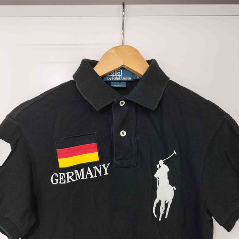 ポロバイラルフローレン Polo by RALPH LAUREN ドイツ 国旗 ビッグポニー 刺繍 ポロシャツ メンズ import:XS