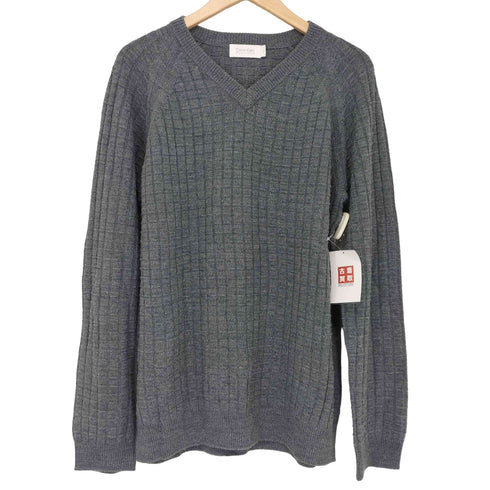カルバンクライン CALVIN KLEIN COLLECTION Vネックリブニットセーター メンズ import:L