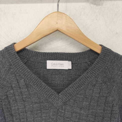 カルバンクライン CALVIN KLEIN COLLECTION Vネックリブニットセーター メンズ import:L