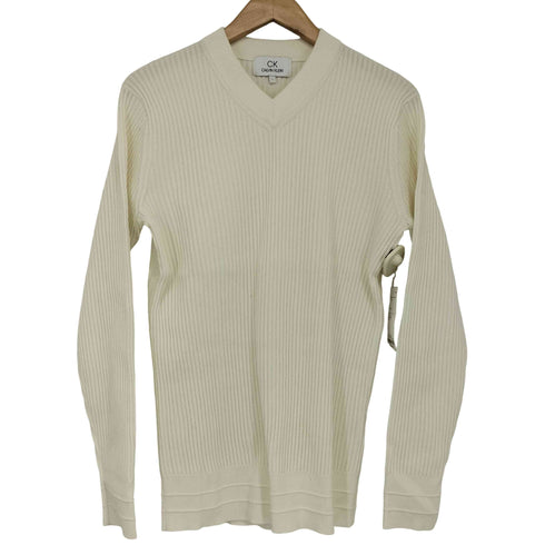 シーケーカルバンクライン ck Calvin Klein Vネックリブニット メンズ import:L