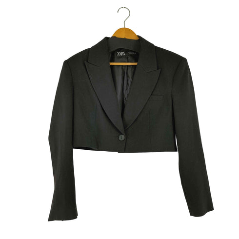ザラ ZARA クロップド テーラードジャケット レディース US M