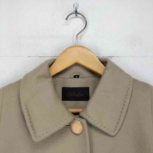 silsefia cashmere カシミヤ100% 比翼ステンカラーコート レディース JPN:9号