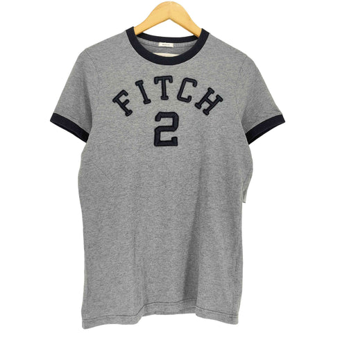 アバクロンビーアンドフィッチ Abercrombie & Fitch フロントアップリケ刺繍リンガーTシャツ メンズ import:M