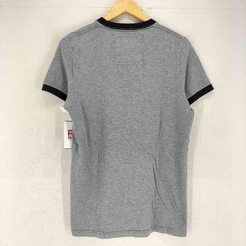 アバクロンビーアンドフィッチ Abercrombie & Fitch フロントアップリケ刺繍リンガーTシャツ メンズ import:M