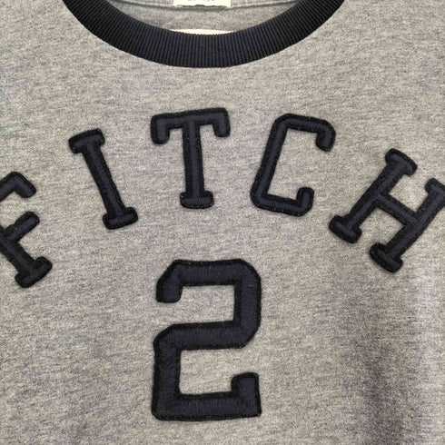 アバクロンビーアンドフィッチ Abercrombie & Fitch フロントアップリケ刺繍リンガーTシャツ メンズ import:M