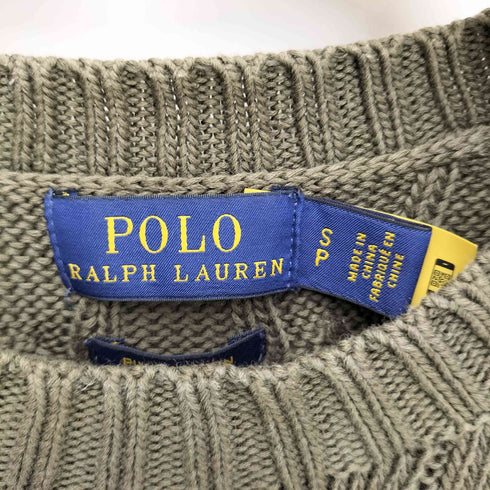 ポロラルフローレン POLO RALPH LAUREN ビーズビッグポニー コットン 半袖 ケーブルニット レディース JPN:S