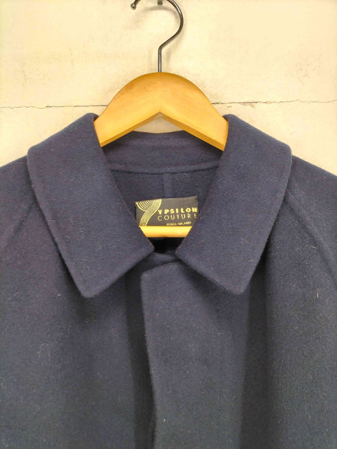 YPSILON cashmere made in italy カシミヤ100% 比翼ステンカラーコート メンズ