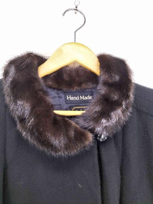 Hand Made cashmere fur カシミヤ100% ファー付きロングコート レディース JPN:11号