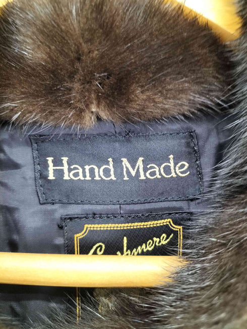 Hand Made cashmere fur カシミヤ100% ファー付きロングコート レディース JPN:11号