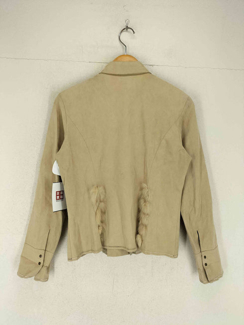 avienne rabbit fur ラビットファー切替フェイクレザー L/S シャツ レディース 40