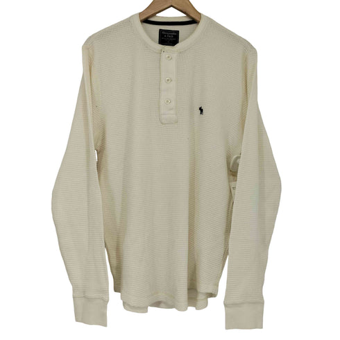 アバクロンビーアンドフィッチ Abercrombie & Fitch ヘンリーネック刺繍サーマルカットソー メンズ import:L