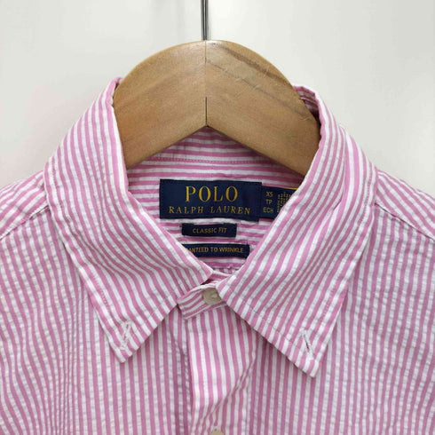 ポロラルフローレン POLO RALPH LAUREN guaranteed to wrikle スモールポニー刺繍 シアサッカー ボタンダウン ストライプ長袖シャツ メンズ JPN:XS