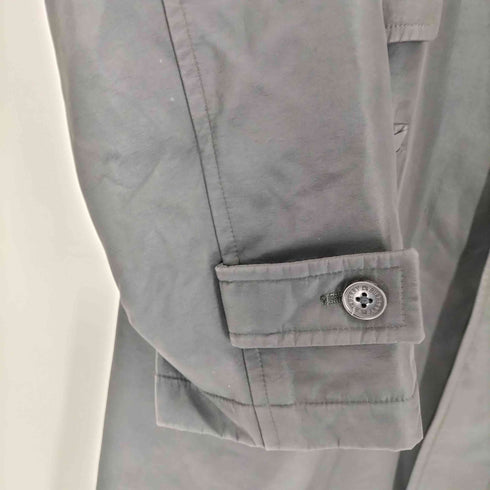 バーバリーブラックレーベル BURBERRY BLACK LABEL 裏地ノバチェック ナイロン混 比翼ステンカラーコート メンズ import:M