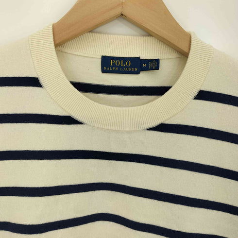 ポロラルフローレン POLO RALPH LAUREN 現行タグ ポニー刺繍 ボーダー 半袖ニット サマーニット レディース import:M