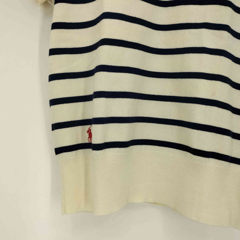 ポロラルフローレン POLO RALPH LAUREN 現行タグ ポニー刺繍 ボーダー 半袖ニット サマーニット レディース import:M