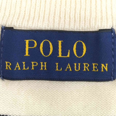 ポロラルフローレン POLO RALPH LAUREN 現行タグ ポニー刺繍 ボーダー 半袖ニット サマーニット レディース import:M