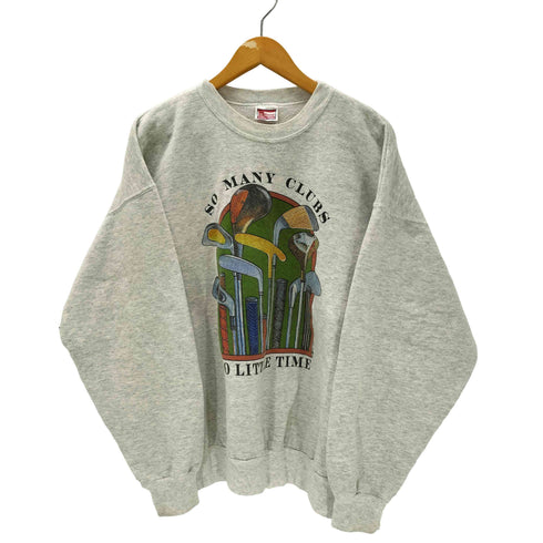 Hanes ボディ SO MANY CLUBS SO LITTLE TIME クラブ プリント スウェット メンズ import:XL