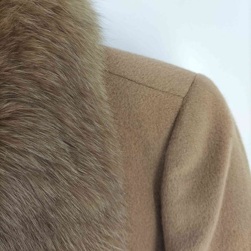 St ALMEIDA フォックスファー アンゴラウール 比翼コート レディース M-L