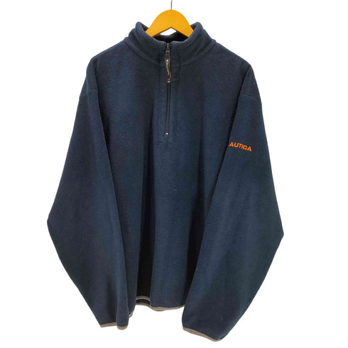 ノーティカコンプレッション NAUTICA COMPETITION 90S バック ロゴ 刺繍 ハーフジップ フリース プルオーバー メンズ import:L