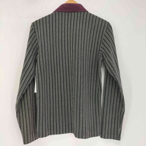 ジュンメン JUN MEN OLD 旧タグ ハーフボタンストライプベロアシャツ メンズ