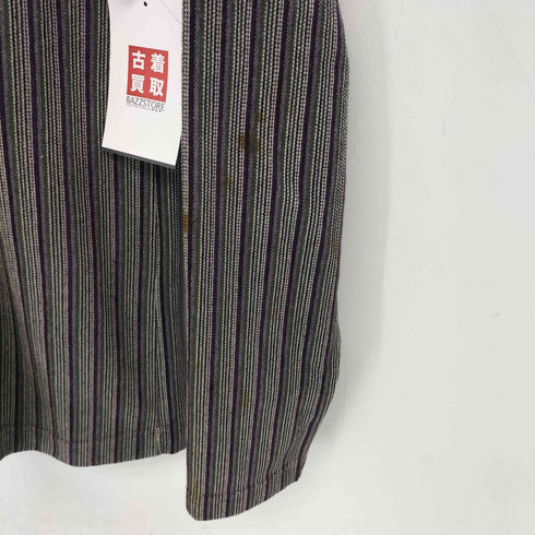ジュンメン JUN MEN OLD 旧タグ ハーフボタンストライプベロアシャツ メンズ