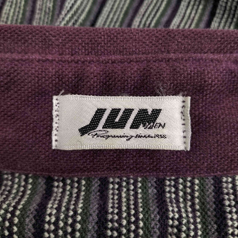 ジュンメン JUN MEN OLD 旧タグ ハーフボタンストライプベロアシャツ メンズ