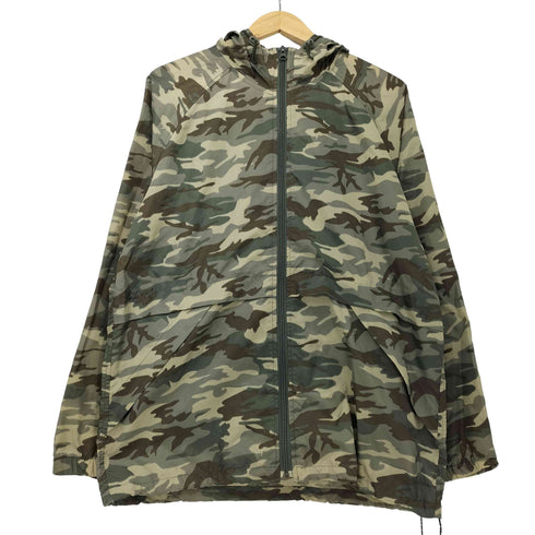 ユニクロ UNIQLO 90s OLD 裾ドローコード カモ柄 迷彩 ジップアップ ナイロン ジャケット マウンテンパーカー メンズ JPN:S