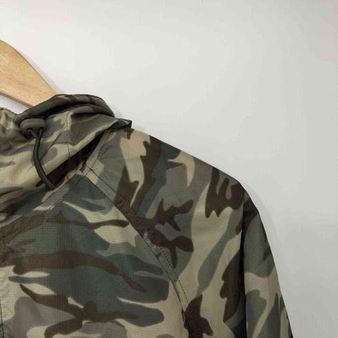 ユニクロ UNIQLO 90s OLD 裾ドローコード カモ柄 迷彩 ジップアップ ナイロン ジャケット マウンテンパーカー メンズ JPN:S