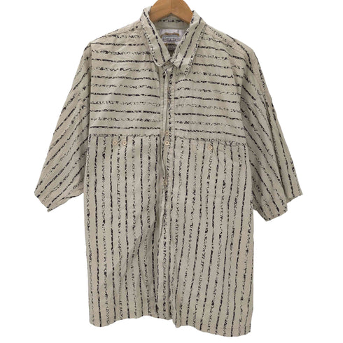 femuche 総柄 プリント デザインボタン S/S シャツ メンズ import:XL