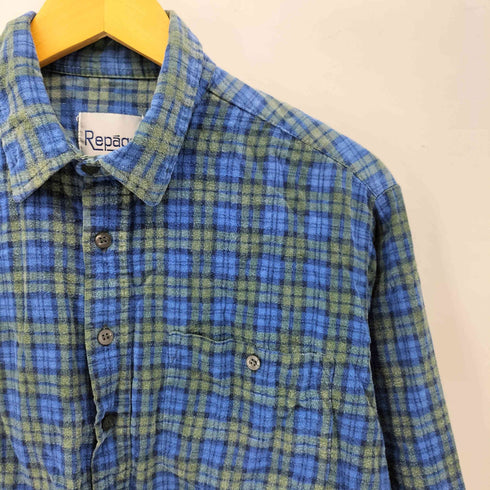 REPAGE タータンチェック プリントネルシャツ プリネル メンズ import:L