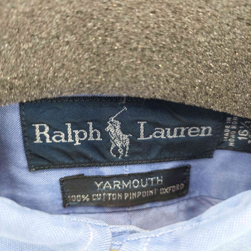 ラルフローレン RALPH LAUREN 90s YARMOUTH ポニー刺繍 ボタンダウン コットン ロングスリーブシャツ メンズ 161/2