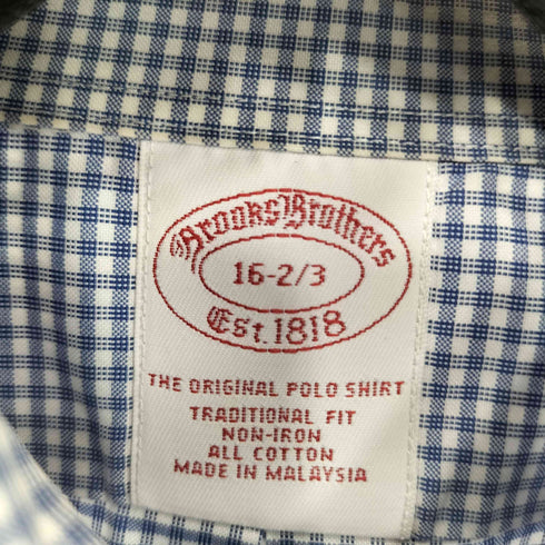 ブルックスブラザーズ BROOKS BROTHERS ボタンダウンロングスリーブ ギンガムチェックシャツ メンズ 162/3