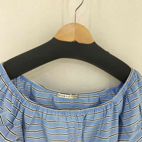 ボーダー 半袖 ブラウス レディース M