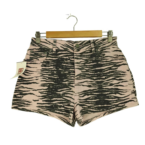 ガニー Ganni Print Denim High Waisted Hotpant ゼブラ ショートパンツ レディース UK:28-29