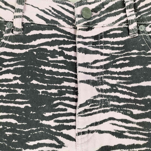 ガニー Ganni Print Denim High Waisted Hotpant ゼブラ ショートパンツ レディース UK:28-29