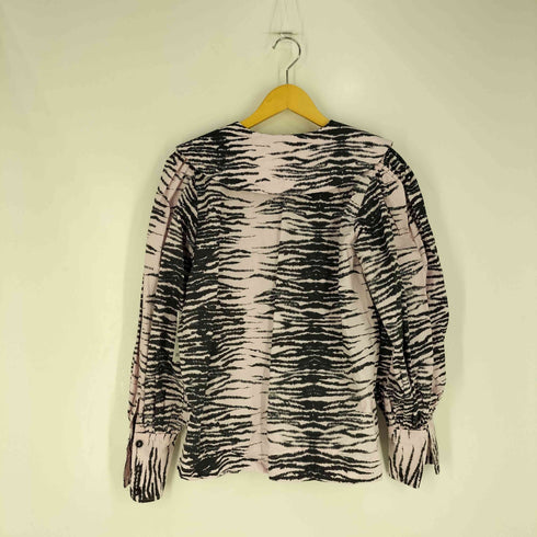 ガニー Ganni Printed cotton-poplin shirt ゼブラ コットンポプリンシャツ レディース FR:38