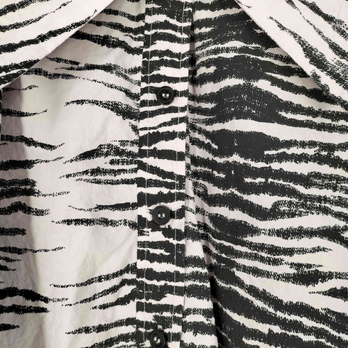 ガニー Ganni Printed cotton-poplin shirt ゼブラ コットンポプリンシャツ レディース FR:38