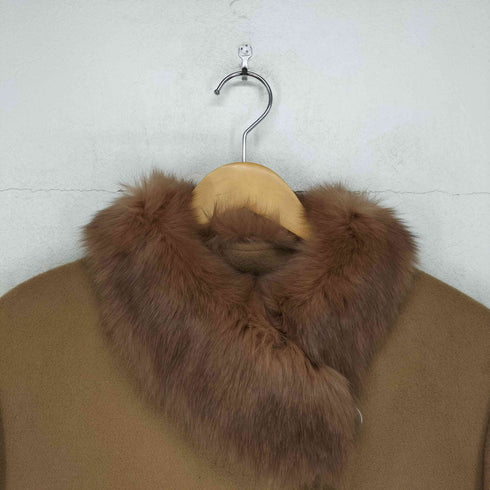 LOBJIE フォックスファー カシミヤ混ロングコート レディース 11 A2