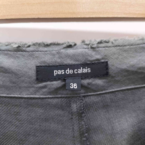 パドカレ pas de calais リネン100 ダメージ加工 イージー ワイドパンツ レディース JPN:36