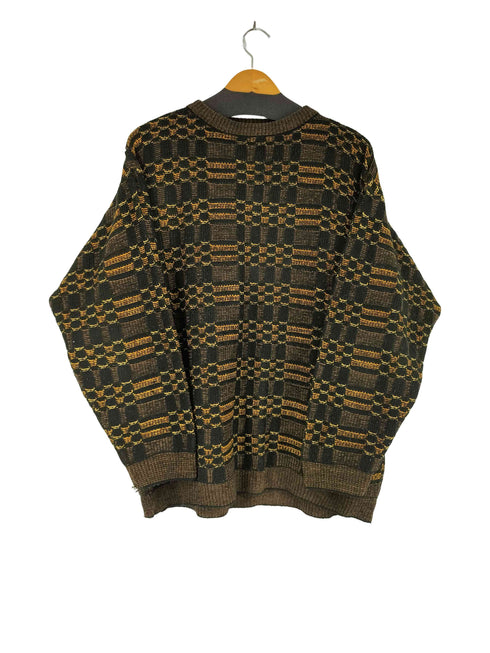 Bergati 90S 総柄 3Dニット メンズ import:L