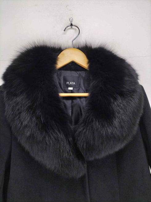 PLATA angola fur フォックスファー ヨコ糸アンゴラ100% ロングコート レディース 9AR