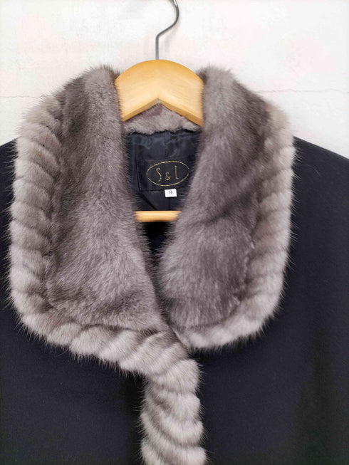 S&I cashmere fur ミンクファー カシミヤ100% ロングコート PIACENZA レディース JPN:9号